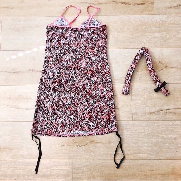 NEW DREAMGIRL PURRFECT ME PINK BLACK LEOPARD KITTY Halloween Costume - Picture 8 of 8